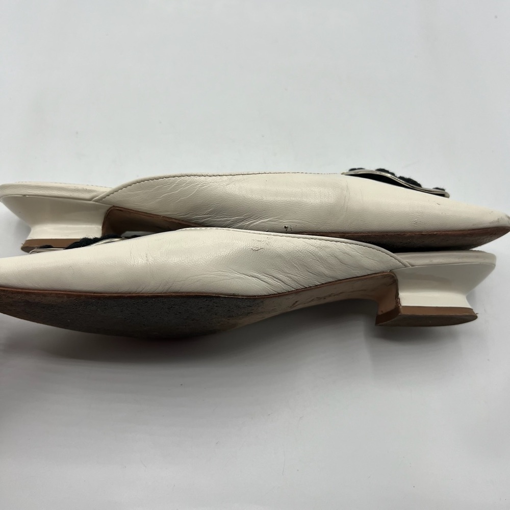 Tory Burch Sz‎ 10 Patos Logo Kitten Heel Mules - Picture 10 of 13